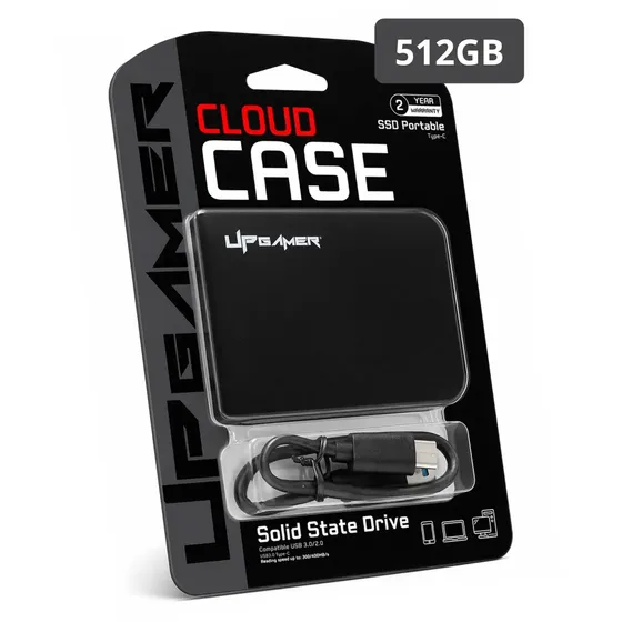 HD SSD Externo 512GB Portátil USB Tipo C Case Armazenamento Compatível PC Notebook Console Expansão