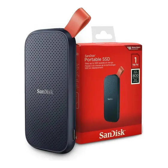 SSD Externo Portátil 1TB Interface USB 3.2 SanDisk SDSSDE30-1T00 Velocidade de Leitura Até 800MB/s P